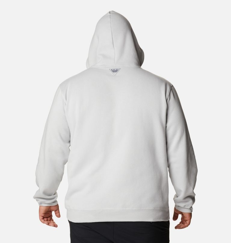 Men's Columbia PFG Fish Flag II Hoodie Light Grey | Plus Size CA-DL4A6
